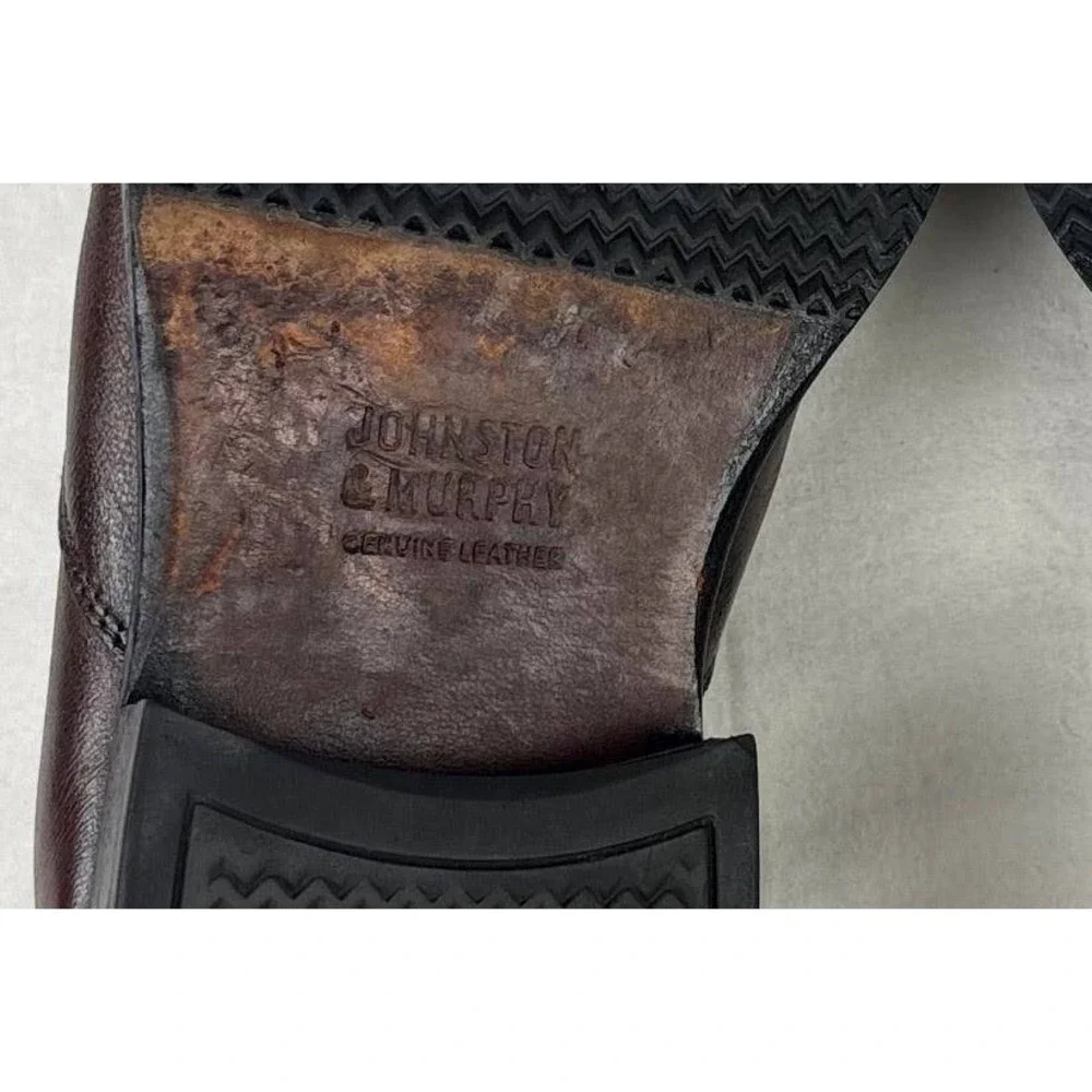 Johnston & Murphy Mens Brown Leather Slip On Loafer Dress Shoes Size 9M‎